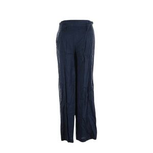 Spiegel 100% Linen navy blue wide leg paper bag Pants Women’s Size 10 Lagenlook